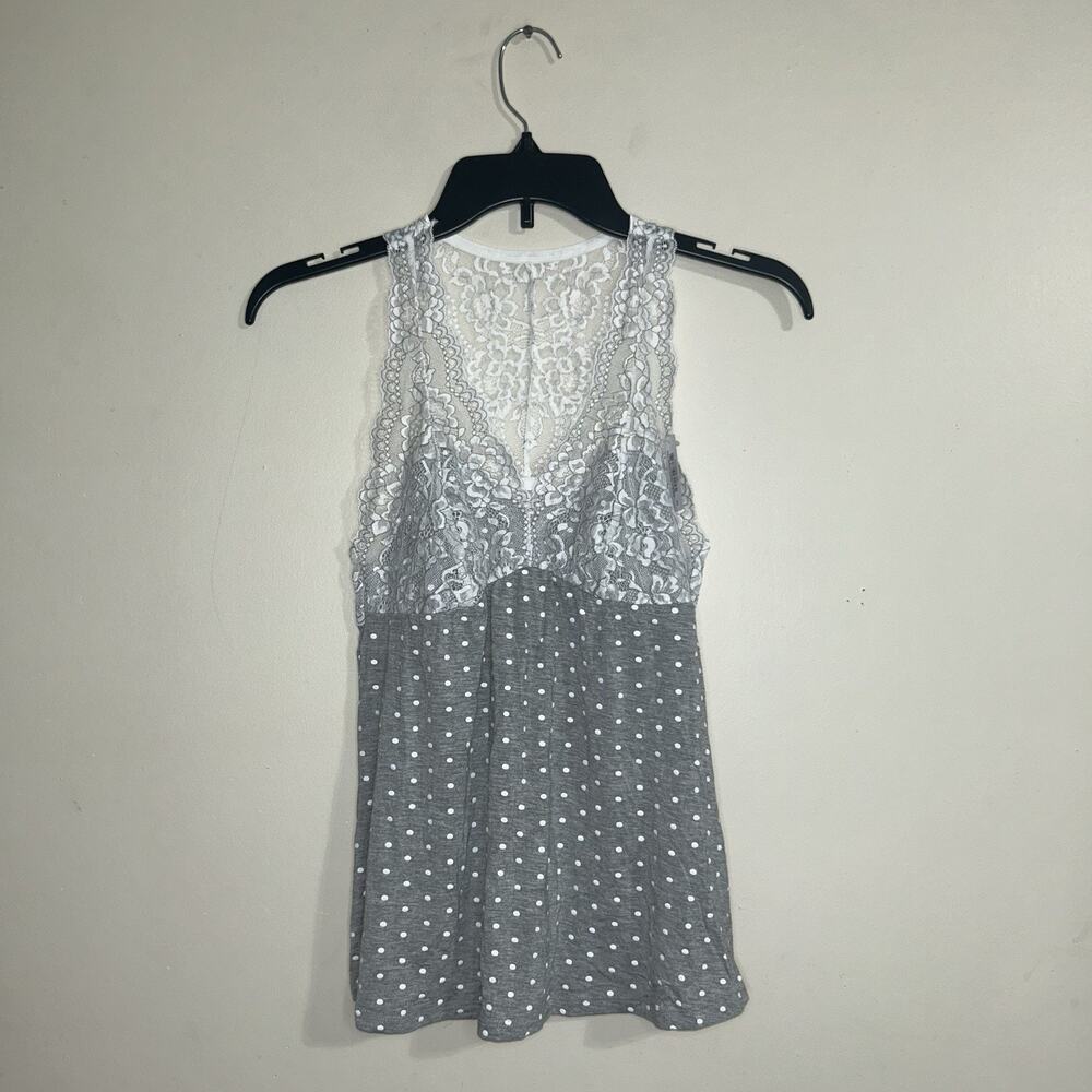Adore Me Women's Pajama Top Soft Sleepwear Gray White Size Small